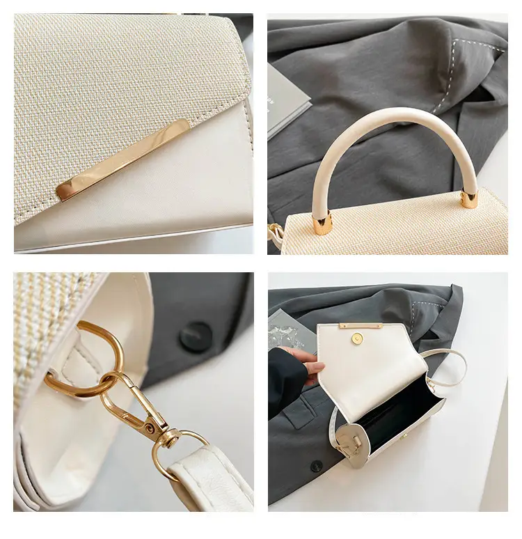 White Square Handheld Bag for Women — feature 10