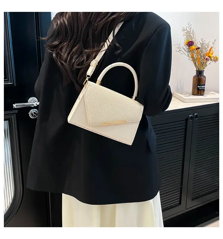 White Square Handheld Bag for Women — feature 19