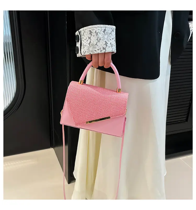 White Square Handheld Bag for Women — feature 21