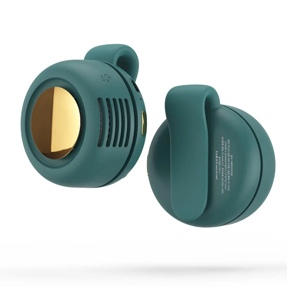 Mf019 Small Cyclone Bladeless Fan USB Charging Hanging Neck Small Fan Mini Waist Hanging Portable Mini Flap Pocket Pants - Image 2