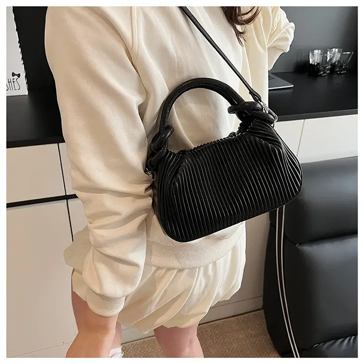 Women Pleated Handbag Yellow 2025 Summer — feature 15