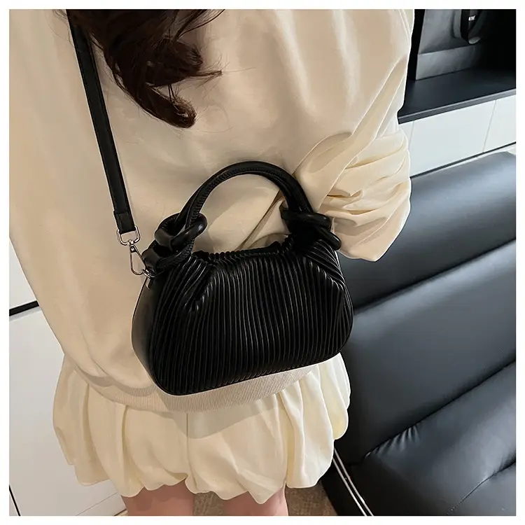 Women Pleated Handbag Yellow 2025 Summer — feature 16