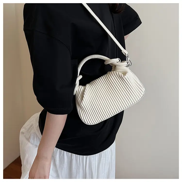 Women Pleated Handbag Yellow 2025 Summer — feature 18