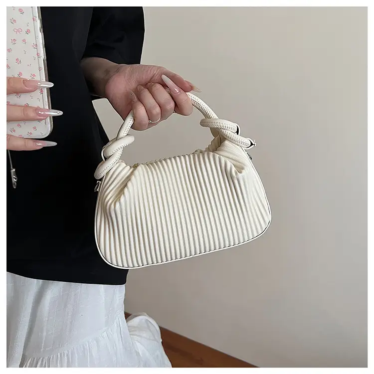 Women Pleated Handbag Yellow 2025 Summer — feature 20