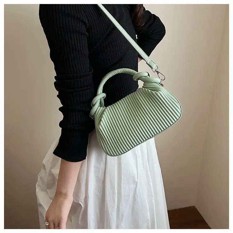Women Pleated Handbag Yellow 2025 Summer — feature 21