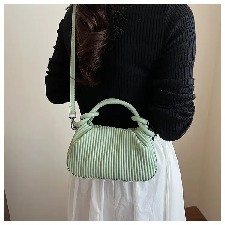 Women Pleated Handbag Yellow 2025 Summer — feature 22