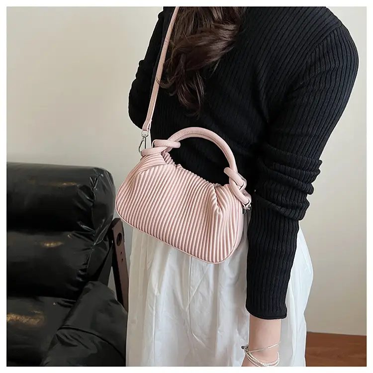 Women Pleated Handbag Yellow 2025 Summer — feature 25