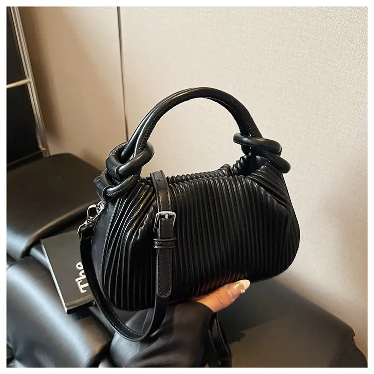 Women Pleated Handbag Yellow 2025 Summer — feature 29