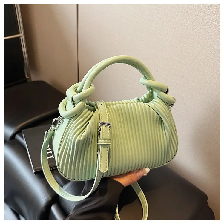 Women Pleated Handbag Yellow 2025 Summer — feature 31