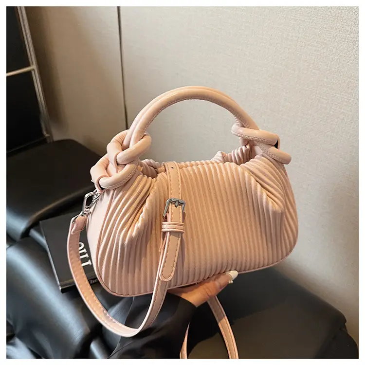 Women Pleated Handbag Yellow 2025 Summer — feature 32