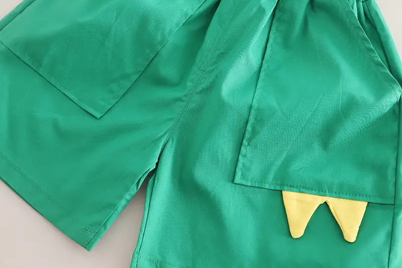 Kids Dinosaur T-Shirt Cream Green Shorts Set — feature 12