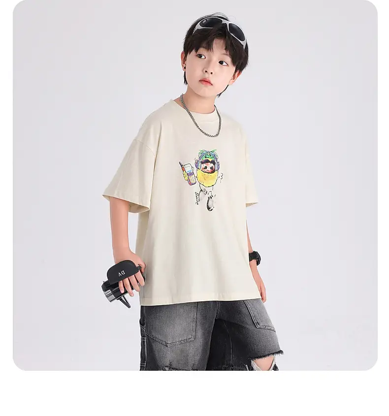 Boys Korean Style Cartoon T-Shirt Black 2026 — feature 10