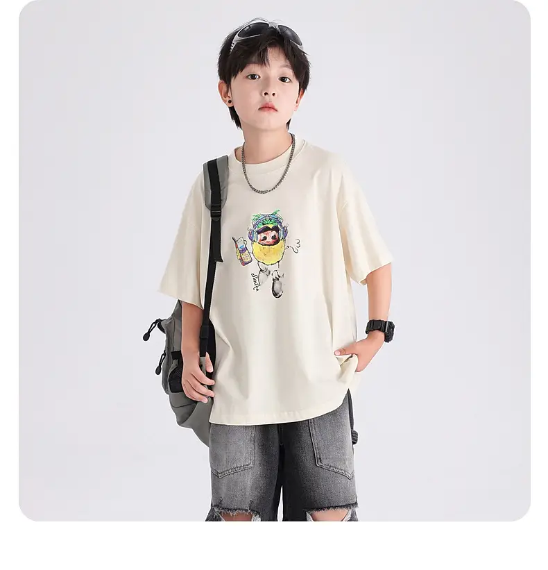 Boys Korean Style Cartoon T-Shirt Black 2026 — feature 11