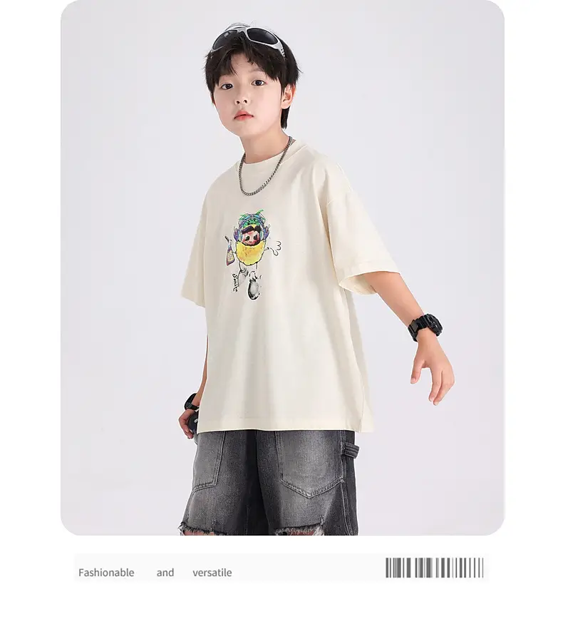 Boys Korean Style Cartoon T-Shirt Black 2026 — feature 8
