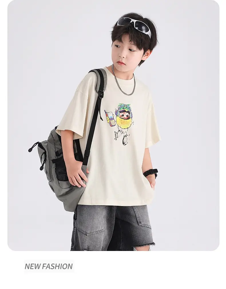 Boys Korean Style Cartoon T-Shirt Black 2026 — feature 9