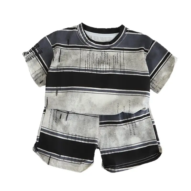 Kids Striped T-Shirt Set Summer Boys Korean Style