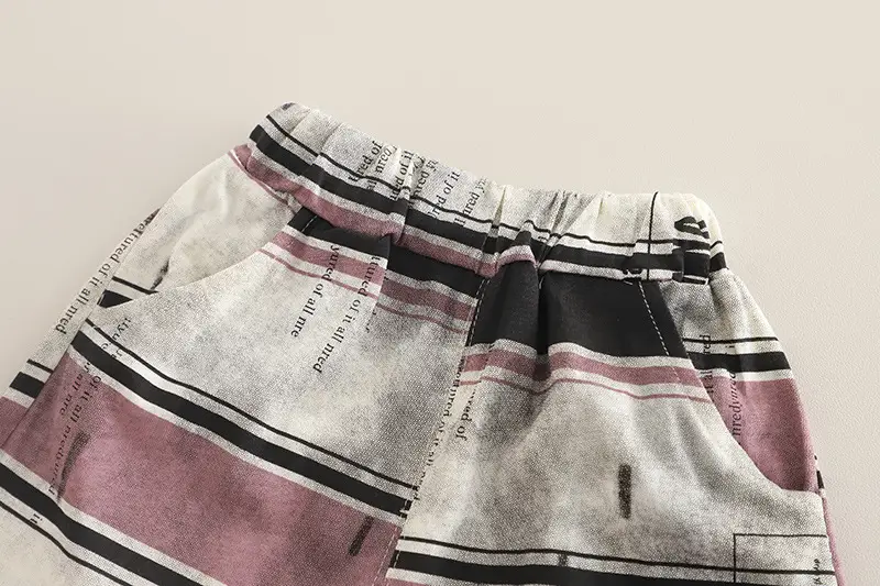 Kids Striped T-Shirt Set Summer Boys Korean Style — feature 11