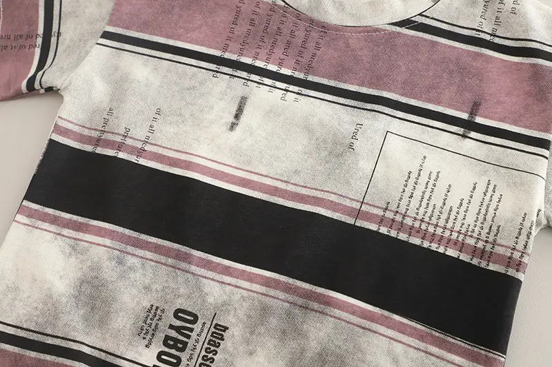 Kids Striped T-Shirt Set Summer Boys Korean Style — feature 7