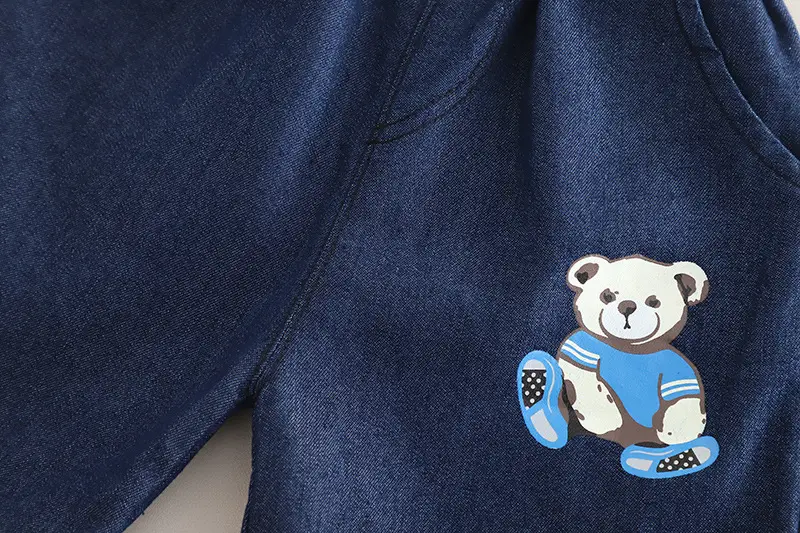Kids Adult's House Bear T-Shirt Shorts Set Black Blue — feature 14