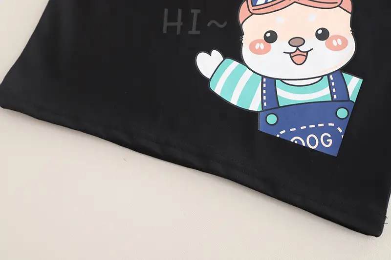 Kids Rabbit Print Summer T-Shirt Shorts Set Orange Striped — feature 10