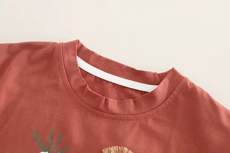 Kids T-Shirt Set Brown White Bear Print Summer Boys Korean Style — feature 7