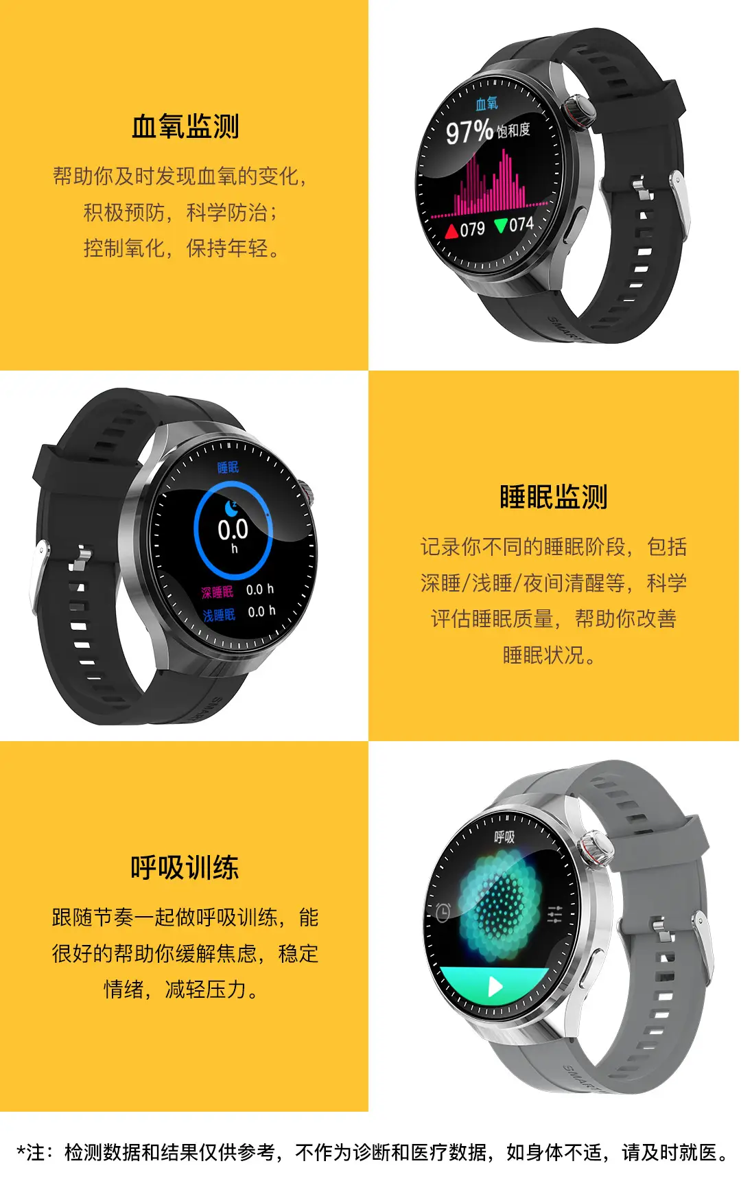 Smart Watch Watch4 with Alipay Bluetooth Call Support Remote Control Photo Monitoring Blood Sugar Uric Acid — feature 14