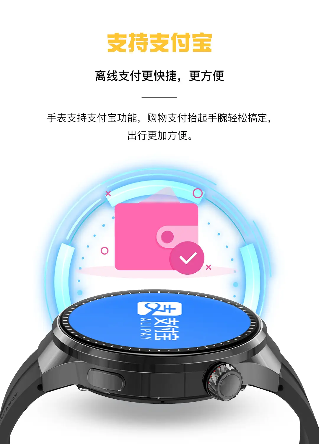 Smart Watch Watch4 with Alipay Bluetooth Call Support Remote Control Photo Monitoring Blood Sugar Uric Acid — feature 2