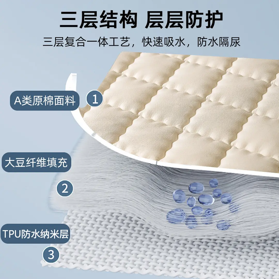 New Type A Waterproof and Urine-proof Bed Cover Single-piece Quilted Bed Cover Mattress Protector 2025 New Bed Sheet Bed Cover Summer