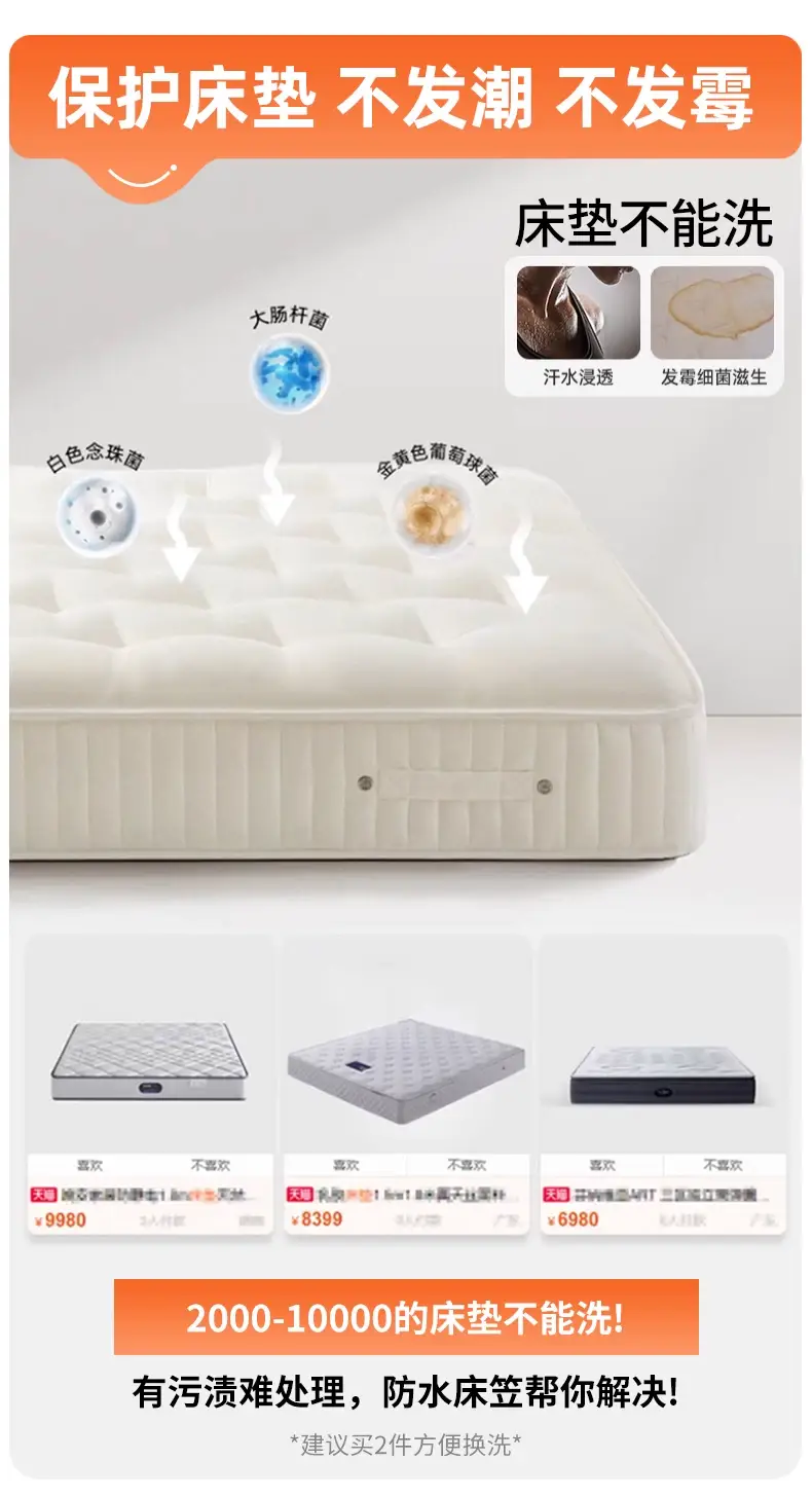 Cross-border Pure Cotton Waterproof Bed Cover All Cotton Bed Cover Urinalysis Bed Sheet Breathable Mattress Protective Cover 2025 New Bed Cover Cover — feature 3