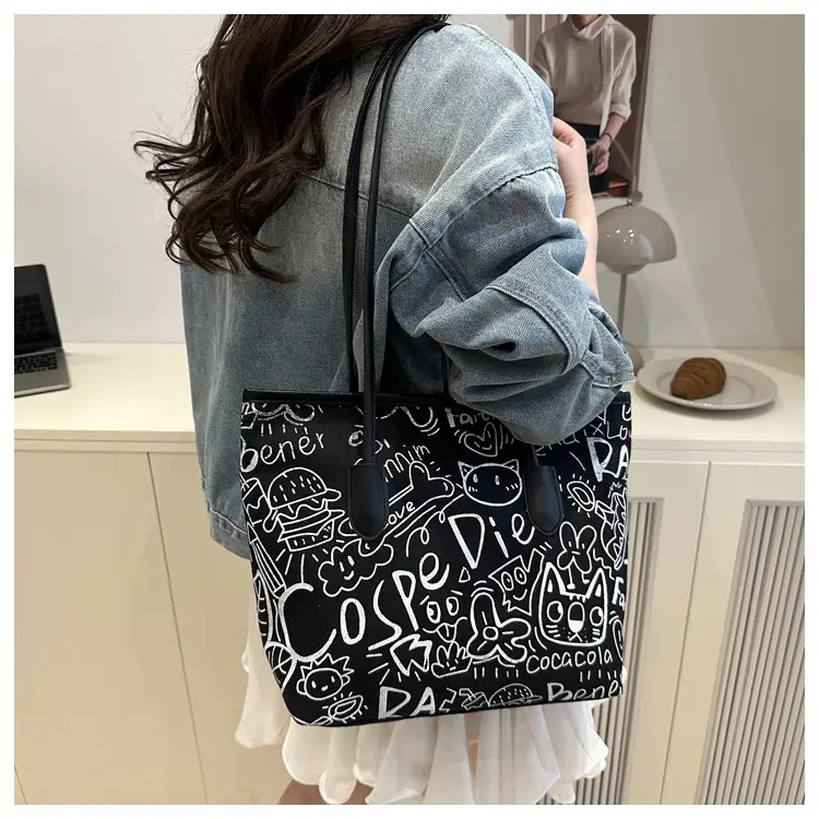 Women's Underarm Bag with Graffiti Print 2025 — feature 33