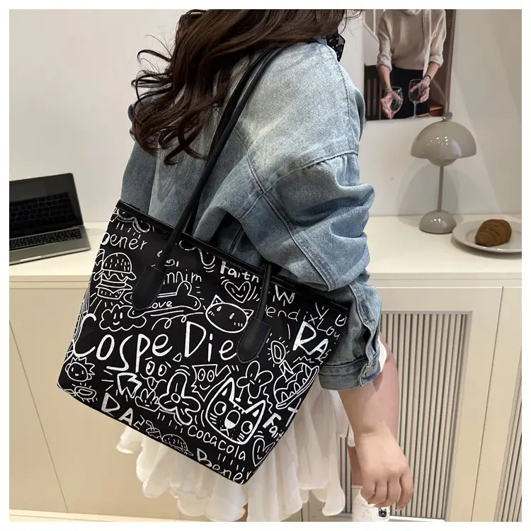 Women's Underarm Bag with Graffiti Print 2025 — feature 35