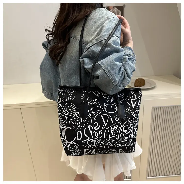 Women's Underarm Bag with Graffiti Print 2025 — feature 36