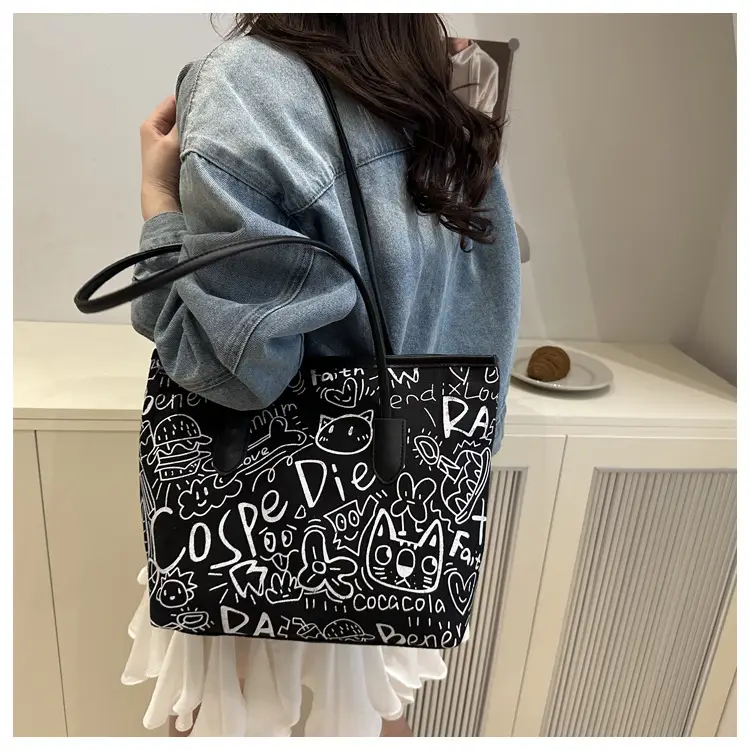 Women's Underarm Bag with Graffiti Print 2025 — feature 40