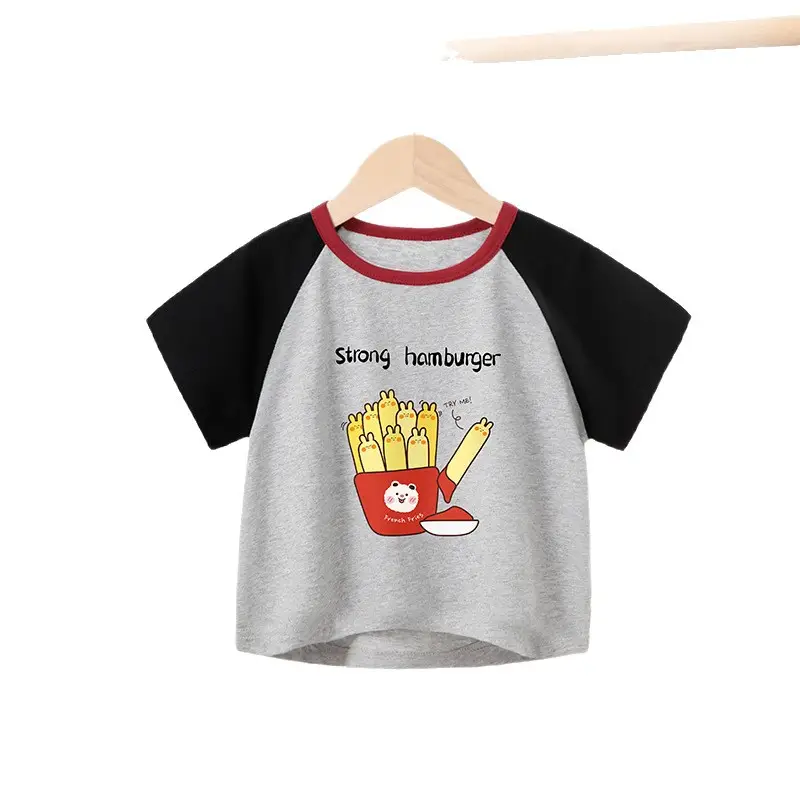 Baby Cotton T-Shirts Summer Boys Girls Contrast Color - Image 10