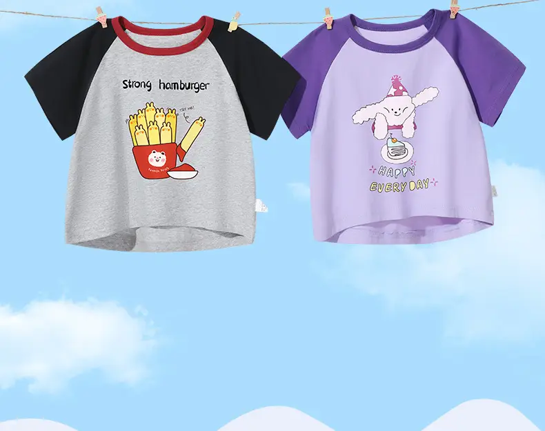 Baby Cotton T-Shirts Summer Boys Girls Contrast Color — feature 22