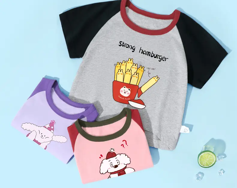 Baby Cotton T-Shirts Summer Boys Girls Contrast Color — feature 24
