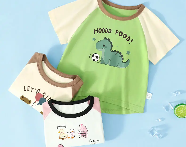 Baby Cotton T-Shirts Summer Boys Girls Contrast Color — feature 4