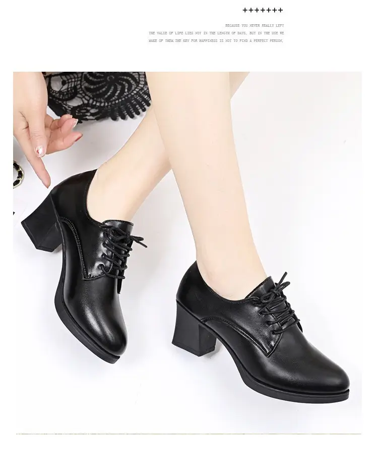 2025 New Style Deep Mouth Fashionable Soft Leather Slip-On Shoes Summer Versatile Large Size Lace-Up Round Toe Casual Leather Shoes — feature 1