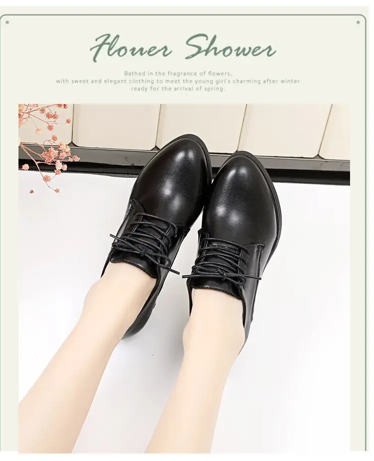 2025 New Style Deep Mouth Fashionable Soft Leather Slip-On Shoes Summer Versatile Large Size Lace-Up Round Toe Casual Leather Shoes — feature 5