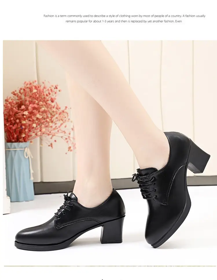 2025 New Style Deep Mouth Fashionable Soft Leather Slip-On Shoes Summer Versatile Large Size Lace-Up Round Toe Casual Leather Shoes — feature 7