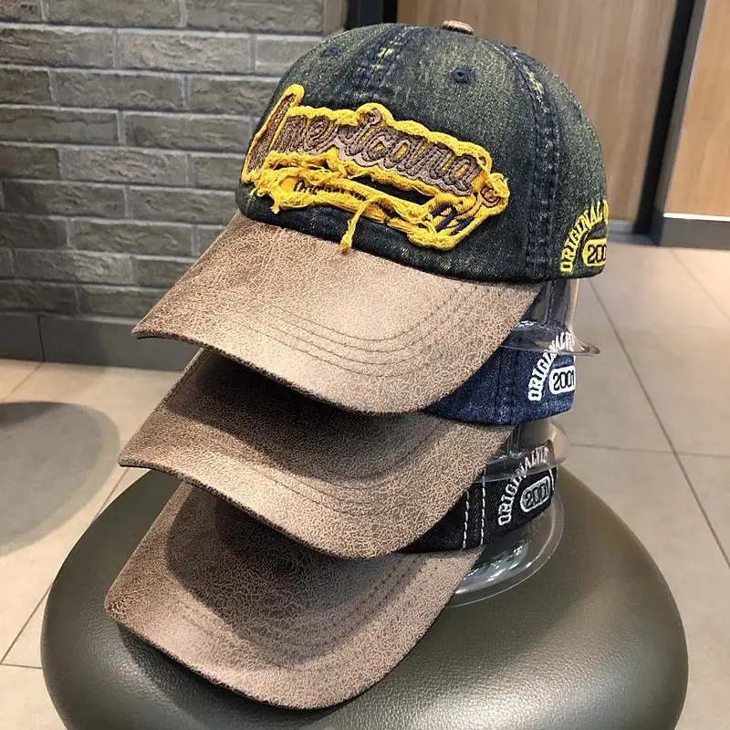 Vintage Denim Hip Hop Cap American Niche Duckbill Sunshade — feature 11