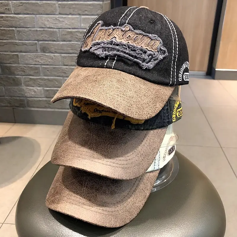 Vintage Denim Hip Hop Cap American Niche Duckbill Sunshade — feature 12