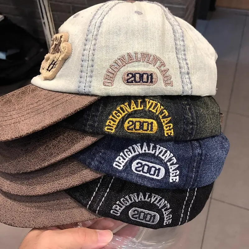 Vintage Denim Hip Hop Cap American Niche Duckbill Sunshade — feature 13