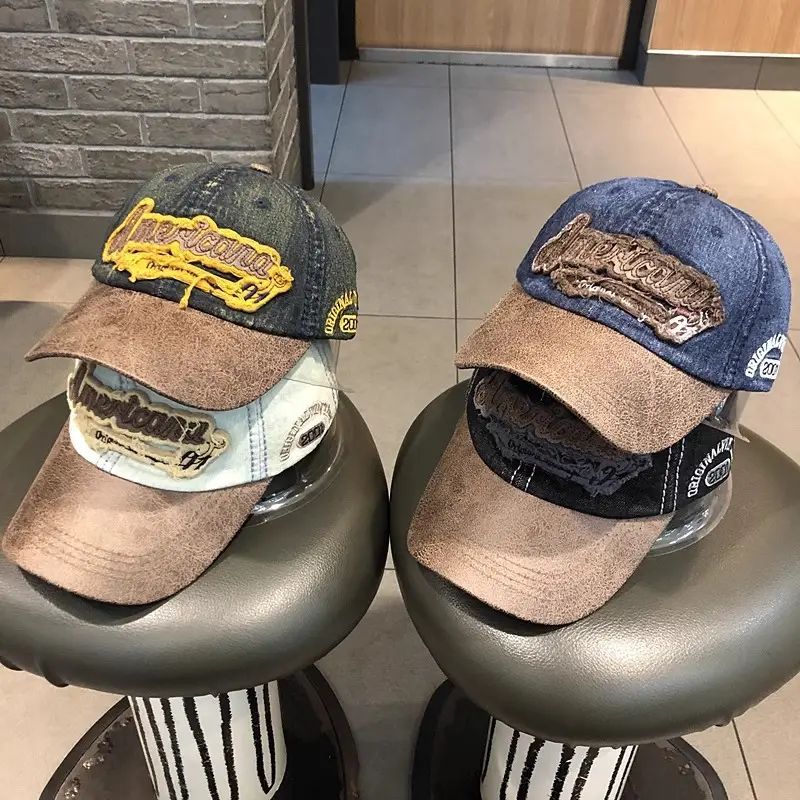 Vintage Denim Hip Hop Cap American Niche Duckbill Sunshade — feature 15