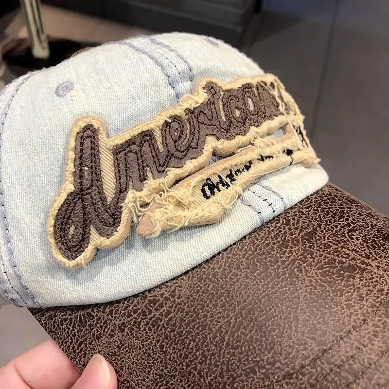 Vintage Denim Hip Hop Cap American Niche Duckbill Sunshade — feature 17