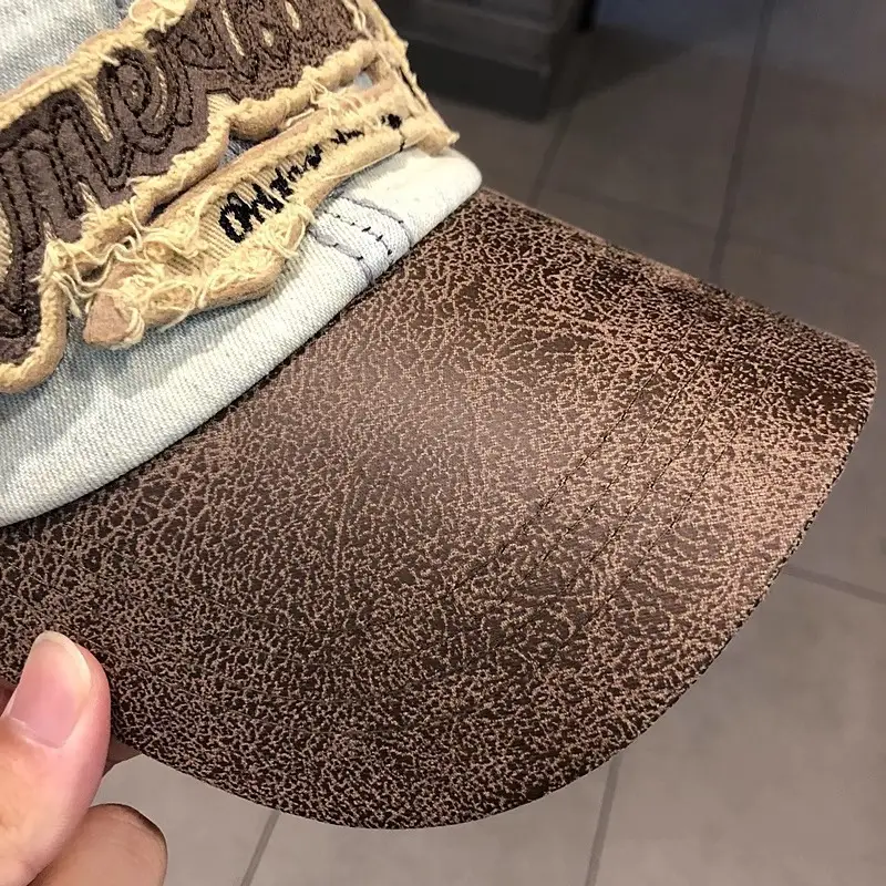 Vintage Denim Hip Hop Cap American Niche Duckbill Sunshade — feature 18