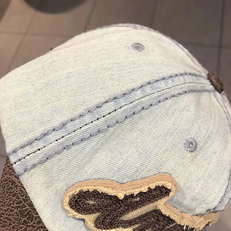 Vintage Denim Hip Hop Cap American Niche Duckbill Sunshade — feature 19