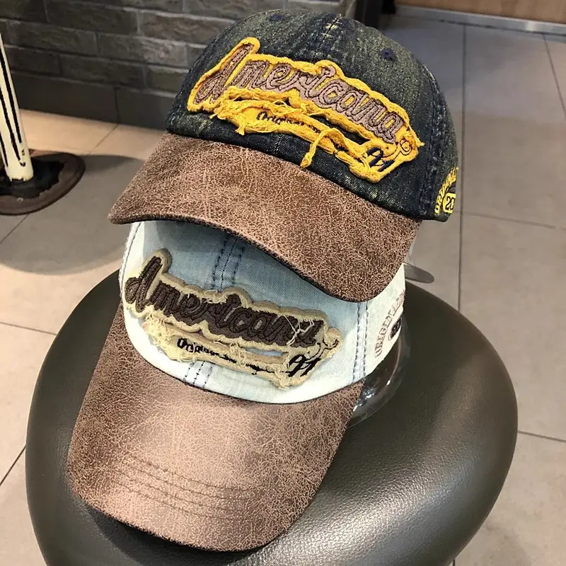 Vintage Denim Hip Hop Cap American Niche Duckbill Sunshade — feature 23
