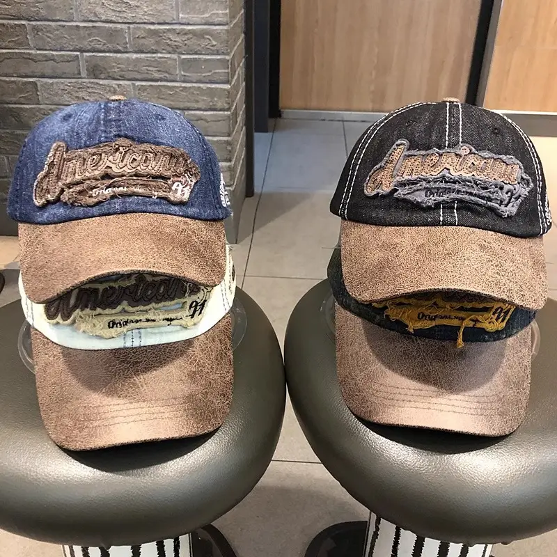 Vintage Denim Hip Hop Cap American Niche Duckbill Sunshade — feature 24