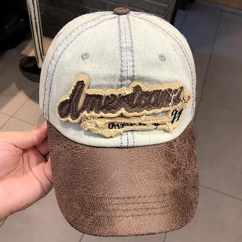 Vintage Denim Hip Hop Cap American Niche Duckbill Sunshade — feature 25